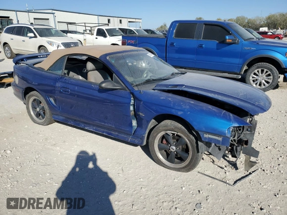 1996 Ford Mustang GT with VIN 1FALP45X8TF197447, listed as a Copart auction lot 76530964 with 151,445 mi miles and Salvage Title. Bid and sale history available at carsss.com. Image 4.