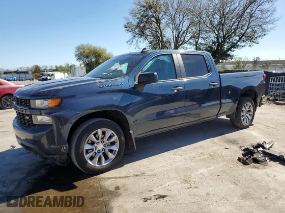 2020 Chevrolet Silverado 1500 Custom with VIN 3GCPWBEK2LG451904, listed as a Copart auction lot 45130395 with 95,767 mi miles and Salvage Title. Bid and sale history available at carsss.com. Image 1.