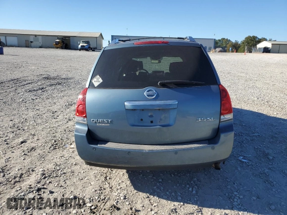2008 Nissan Quest SL with VIN 5N1BV28U38N111276, listed as a Copart auction lot 76967564 with 0 mi miles and Salvage Title. Bid and sale history available at carsss.com. Image 6.