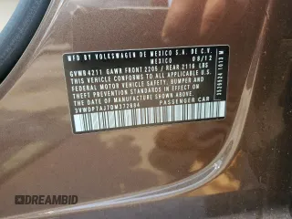 2013 Volkswagen Jetta SE with VIN 3VWDP7AJ7DM372884, listed as a Copart auction lot 60687755 with 123,754 mi miles and Salvage title. Bid and sale history available at DreamBid. Image 12.