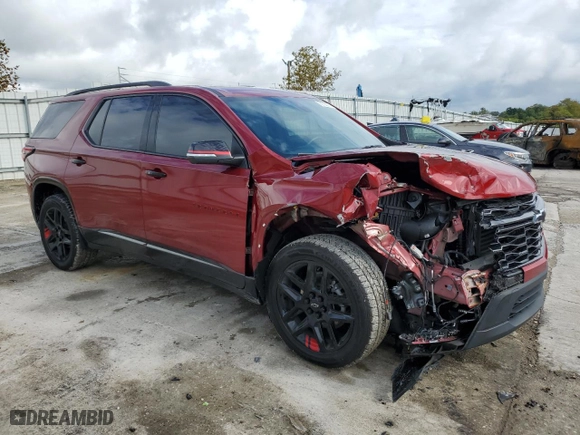 2022 Chevrolet Traverse Premier with VIN 1GNEVKKW4NJ127170, listed as a Copart auction lot 72755974 with 52,949 mi miles and Salvage Title. Bid and sale history available at carsss.com. Image 4.
