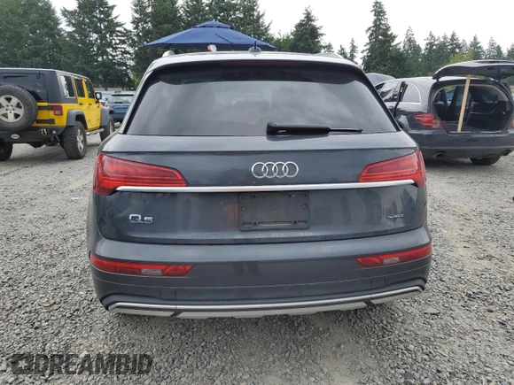 2021 Audi Q5 Premium with VIN WA1AAAFY3M2004889, listed as a Copart auction lot 56848775 with 84,071 mi miles and Salvage title. Bid and sale history available at DreamBid. Image 6.