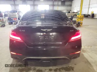 2019 Genesis G70 Dynamic with VIN KMTG34LE1KU019917, listed as a Copart auction lot 46551025 with 102,348 mi miles and Non Repairable. Bid and sale history available at DreamBid. Image 6.