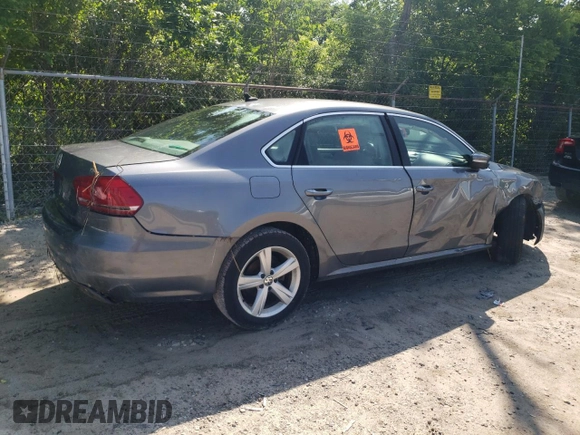 2015 Volkswagen Passat Limited Edition with VIN 1VWAT7A32FC079205, listed as a Copart auction lot 61529005 with 104,355 mi miles and Salvage title. Bid and sale history available at DreamBid. Image 3.
