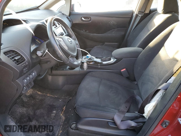 2015 Nissan LEAF SL with VIN 1N4AZ0CP7FC321033, listed as a Copart auction lot 42776715 with 53,700 mi miles and Salvage title. Bid and sale history available at DreamBid. Image 7.