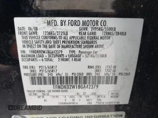 2008 Ford Taurus X SEL z VIN 1FMDK02W18GA42379, wystawiony jako IAAI lot #42669734 z przebiegiem 255 635 mil mil oraz . Historia ofert i sprzedaży dostępna na DreamBid. Obrazek 9.