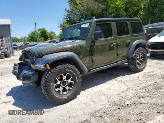 2020 Jeep Wrangler Unlimited Rubicon with VIN 1C4HJXFG9LW291418, listed as a Copart auction lot 53009235 with 49,613 mi miles and Salvage Title. Bid and sale history available at carsss.com. Image 1.