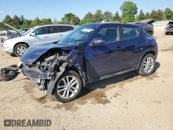2016 Nissan Juke S z VIN JN8AF5MRXGT605827, wystawiony jako Copart lot #56575595 z przebiegiem 87 328 mil mil oraz Szkoda całkowita • Salvage title. Historia ofert i sprzedaży dostępna na DreamBid. Obrazek 1.