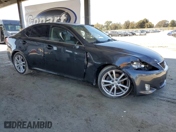 2007 Lexus IS with VIN JTHBK262072035433, listed as a Copart auction lot 54984355 with 15,074 mi miles and Salvage Title. Bid and sale history available at carsss.com. Image 4.