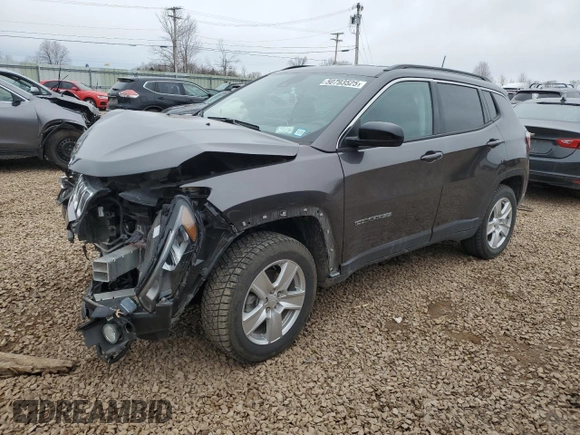 2022 Jeep Compass Latitude with VIN 3C4NJDBB5NT104566, listed as a Copart auction lot 50793525 with 15,817 mi miles and Salvage Title. Bid and sale history available at DreamBid. Image 1.
