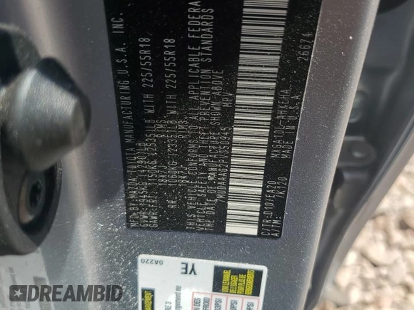 2023 Toyota Corolla Cross XLE with VIN 7MUDAAAG2PV050945, listed as a Copart auction lot 62237465 with 33,036 mi miles and Salvage title. Bid and sale history available at DreamBid. Image 12.