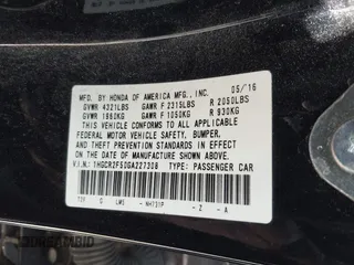 2016 Honda Accord Sport with VIN 1HGCR2F50GA227308, listed as a IAAI auction lot 42532929 with 249,266 mi miles and . Bid and sale history available at DreamBid. Image 9.