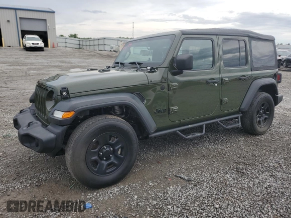 2021 Jeep Wrangler Unlimited Sport S with VIN 1C4HJXDNXMW717149, listed as a Copart auction lot 55469785 with 68,808 mi miles and Salvage title. Bid and sale history available at DreamBid. Image 1.
