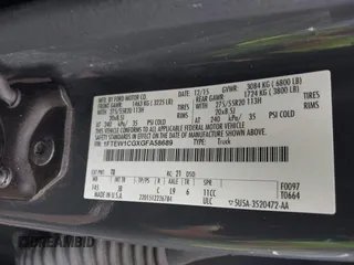 2016 Ford F-150 XL with VIN 1FTEW1CGXGFA58689, listed as a IAAI auction lot 42363270 with 120,104 mi miles and . Bid and sale history available at DreamBid. Image 9.