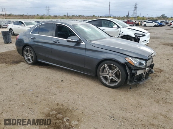 2015 Mercedes-Benz C 300 with VIN 55SWF4JB8FU086246, listed as a Copart auction lot 55706575 with Not Provided miles and Salvage Title. Bid and sale history available at DreamBid. Image 4.