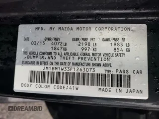 2015 Mazda 3 S Grand Touring with VIN JM1BM1W33F1263073, listed as a Copart auction lot 87162974 with 111,906 mi miles and Salvage Title. Bid and sale history available at DreamBid. Image 12.