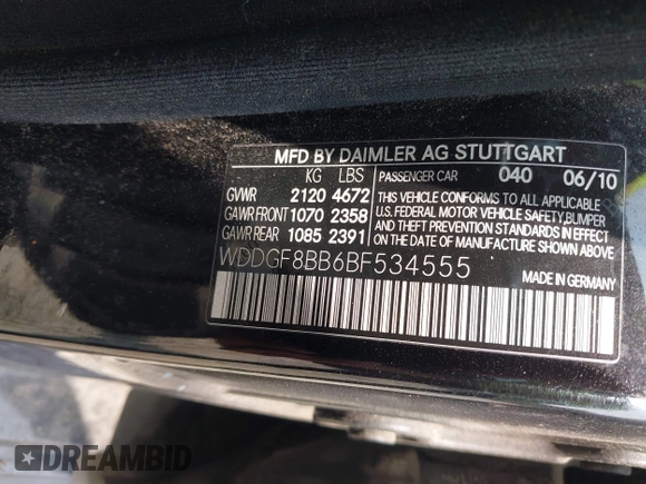 2011 Mercedes-Benz C 300 Sport with VIN WDDGF8BB6BF534555, listed as a IAAI auction lot 42401964 with 141,176 mi miles and . Bid and sale history available at DreamBid. Image 9.