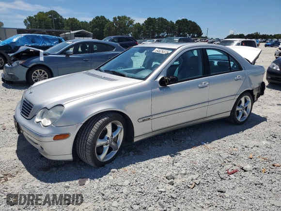 2004 Mercedes-Benz C 230 Kompressor with VIN WDBRF40J14A646877, listed as a Copart auction lot 64629375 with 62,521 mi miles and Salvage title. Bid and sale history available at DreamBid. Image 1.