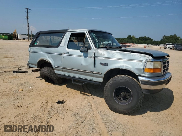 1996 Ford Bronco Custom with VIN 1FMEU15H2TLA98333, listed as a Copart auction lot 67065144 with 347,019 mi miles and Salvage Title. Bid and sale history available at carsss.com. Image 4.