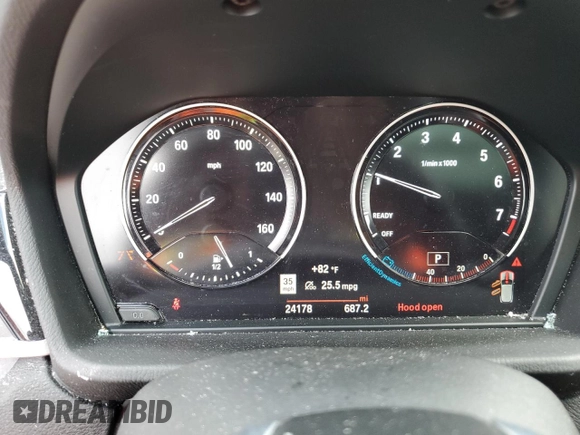 2023 BMW X2 xDrive28i with VIN WBXYJ1C07P5V54492, listed as a Copart auction lot 80983664 with 24,178 mi miles and Salvage Title. Bid and sale history available at carsss.com. Image 9.