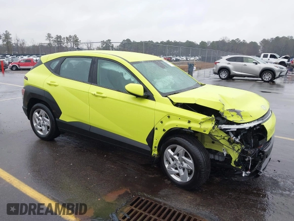 2024 Hyundai Kona SE with VIN KM8HA3AB2RU047730, listed as a IAAI auction lot 41405548 with 8,380 mi miles. Bid and sale history available at carsss.com. Image 1.