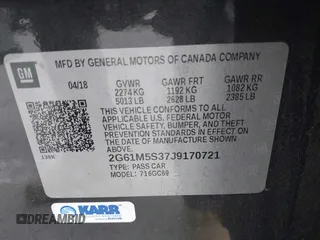 2018 Cadillac XTS Luxury with VIN 2G61M5S37J9170721, listed as a IAAI auction lot 41477608 with 86,795 mi miles and . Bid and sale history available at carsss.com. Image 9.