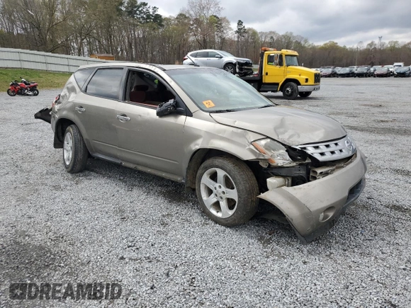 2003 Nissan Murano SL with VIN JN8AZ08W63W216184, listed as a Copart auction lot 49454375 with Not Provided miles and Salvage Title. Bid and sale history available at DreamBid. Image 4.