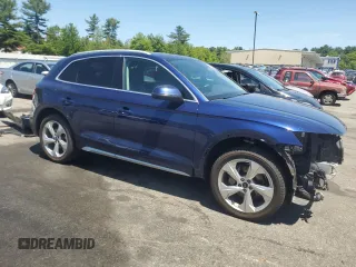 2021 Audi Q5 Premium Plus with VIN WA1BAAFY9M2108985, listed as a Copart auction lot 61656745 with 57,572 mi miles and Salvage title. Bid and sale history available at DreamBid. Image 4.