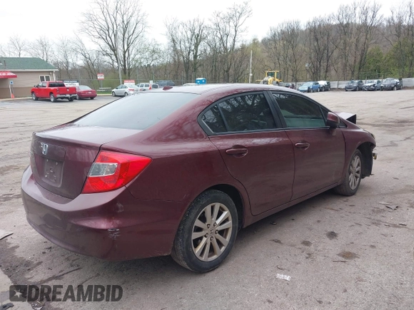 2012 Honda Civic EX with VIN 2HGFB2F83CH543244, listed as a IAAI auction lot 42009226 with 106,175 mi miles and . Bid and sale history available at DreamBid. Image 4.