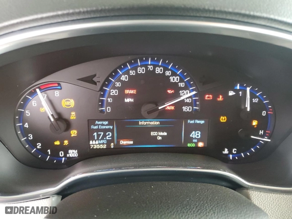 2013 Cadillac SRX Luxury Collection with VIN 3GYFNCE37DS529793, listed as a Copart auction lot 47138515 with 73,552 mi miles and Salvage Title. Bid and sale history available at carsss.com. Image 9.