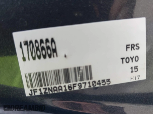 2015 Scion FR-S z VIN JF1ZNAA16F9710455, wystawiony jako IAAI lot #41838228 z przebiegiem 103 097 mil mil oraz . Historia ofert i sprzedaży dostępna na DreamBid. Obrazek 9.