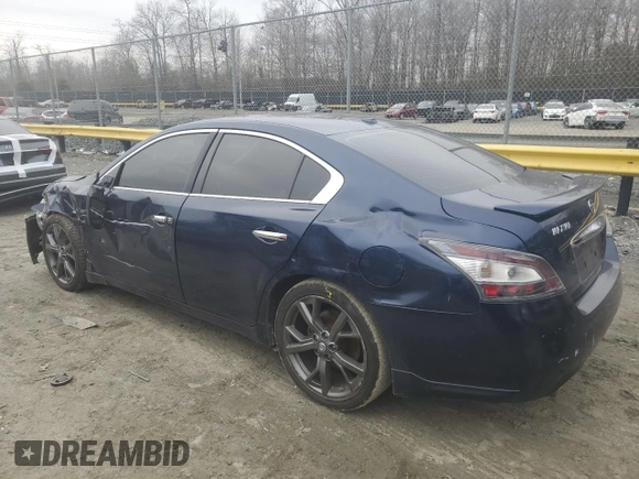 2013 Nissan Maxima S with VIN 1N4AA5AP7DC809984, listed as a Copart auction lot 44151485 with 148,625 mi miles and Non Repairable. Bid and sale history available at DreamBid. Image 2.