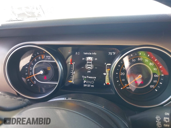 2020 Jeep Wrangler Unlimited Black and Tan with VIN 1C4HJXDGXLW219078, listed as a IAAI auction lot 41783437 with 59,137 mi miles and . Bid and sale history available at DreamBid. Image 7.
