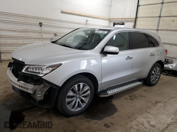 2014 Acura MDX Tech Pkg with VIN 5FRYD4H46EB015910, listed as a Copart auction lot 54511985 with 97,707 mi miles and Salvage Title. Bid and sale history available at carsss.com. Image 1.