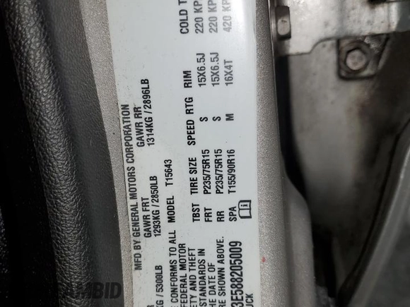 2008 GMC Canyon SLE2 with VIN 1GTDT43E588205009, listed as a Copart auction lot 86837354 with 123,037 mi miles and Salvage Title. Bid and sale history available at carsss.com. Image 15.