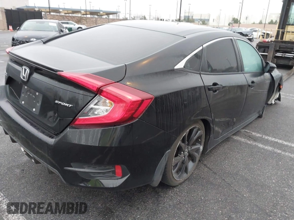 2020 Honda Civic Sedan Sport with VIN 2HGFC2F85LH592247, listed as a IAAI auction lot 41232287 with 77,624 mi miles. Bid and sale history available at carsss.com. Image 4.