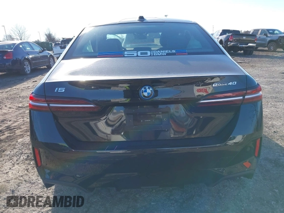 2024 BMW i5 eDrive40 with VIN WBY33FK00RCP37858, listed as a IAAI auction lot 41016747 with Not provided miles and . Bid and sale history available at DreamBid. Image 16.