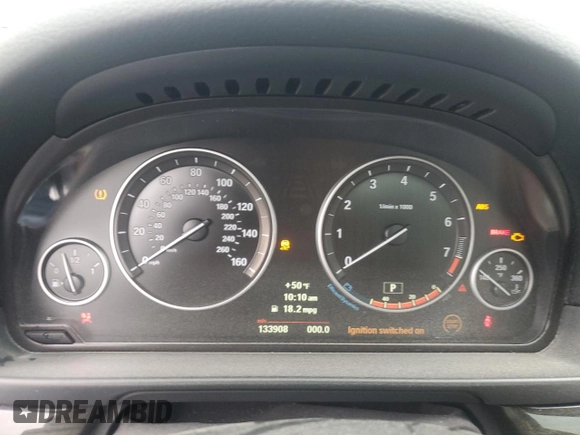2013 BMW 5 Series 535i with VIN WBAFR7C5XDC829384, listed as a Copart auction lot 49880875 with 133,908 mi miles and Salvage Title. Bid and sale history available at DreamBid. Image 9.