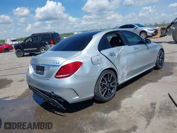 2017 Mercedes-Benz C 43 AMG with VIN 55SWF6EB4HU185817, listed as a IAAI auction lot 41821204 with 86,699 mi miles and . Bid and sale history available at DreamBid. Image 4.