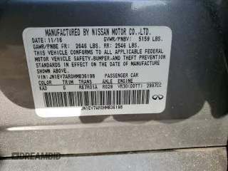 2017 Infiniti Q50 3.0t Signature Edition with VIN JN1EV7AR0HM836198, listed as a Copart auction lot 88823425 with 238,634 mi miles and Salvage Title. Bid and sale history available at carsss.com. Image 12.