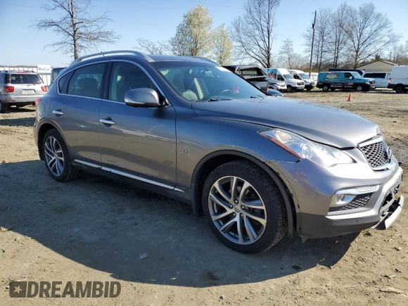2017 Infiniti QX50 with VIN JN1BJ0RR2HM411706, listed as a Copart auction lot 52206795 with 92,718 mi miles and Salvage Title. Bid and sale history available at DreamBid. Image 4.