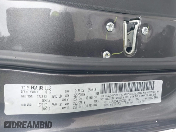 2018 Jeep Cherokee Latitude with VIN 1C4PJMCX4JD517792, listed as a IAAI auction lot 41524331 with Not provided miles and . Bid and sale history available at DreamBid. Image 9.