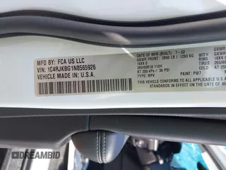 2022 Jeep Grand Cherokee Limited z VIN 1C4RJKBG1N8565926, wystawiony jako IAAI lot #42305417 z przebiegiem 44 943 mil mil oraz . Historia ofert i sprzedaży dostępna na DreamBid. Obrazek 9.