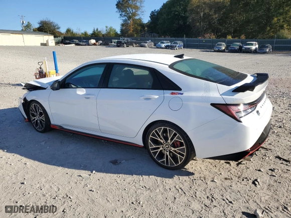 2023 Hyundai Elantra N with VIN KMHLW4AK5PU014560, listed as a Copart auction lot 76292834 with 47,215 mi miles and Salvage Title. Bid and sale history available at carsss.com. Image 2.