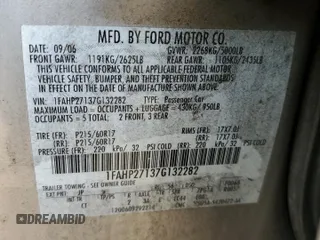 2007 Ford Five Hundred SEL z VIN 1FAHP27137G132282, wystawiony jako Copart lot #44734795 z przebiegiem 248 929 mil mil oraz Szkody całkowita. Historia ofert i sprzedaży dostępna na DreamBid. Obrazek 12.
