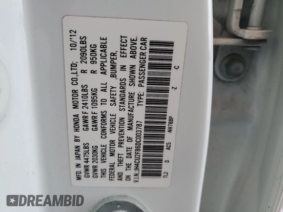2013 Acura TSX Special Edition z VIN JH4CU2F86DC003787, wystawiony jako Copart lot #42200275 z przebiegiem Nie podano mil oraz Szkoda całkowita • Salvage title. Historia ofert i sprzedaży dostępna na DreamBid. Obrazek 12.
