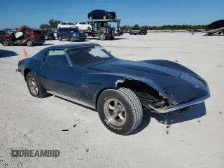 1972 Chevrolet Corvette with VIN 1Z37K2S513355, listed as a Copart auction lot 82448774 with 18,628 mi miles and Salvage title. Bid and sale history available at DreamBid. Image 4.