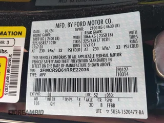 2024 Ford Bronco Sport Big Bend z VIN 3FMCR9B61RRE22036, wystawiony jako IAAI lot #41909791 z przebiegiem 12 984 mil mil oraz . Historia ofert i sprzedaży dostępna na DreamBid. Obrazek 9.