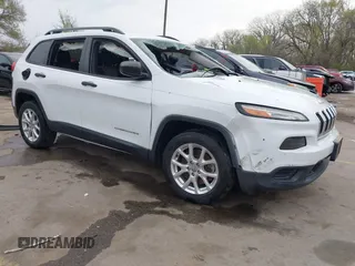 2016 Jeep Cherokee Sport with VIN 1C4PJLAB4GW229799, listed as a IAAI auction lot 41894502 with 117,651 mi miles. Bid and sale history available at carsss.com. Image 1.