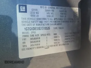 2016 GMC Canyon 4WD SLT with VIN 1GTG6DE33G1310526, listed as a Copart auction lot 48119465 with 114,769 mi miles and Salvage Title. Bid and sale history available at carsss.com. Image 13.